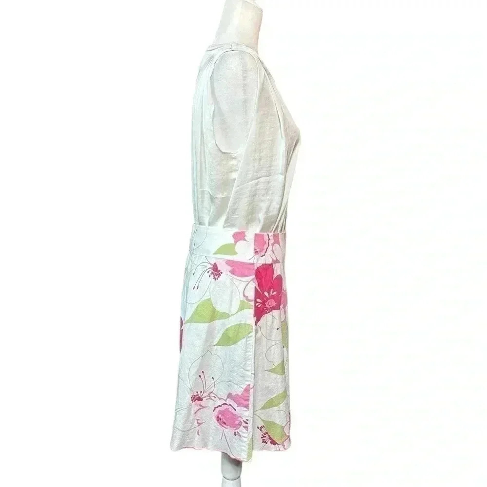 Soulmates Aline Pink Green Garden Party skirt Size 7 - Picture 2 of 6